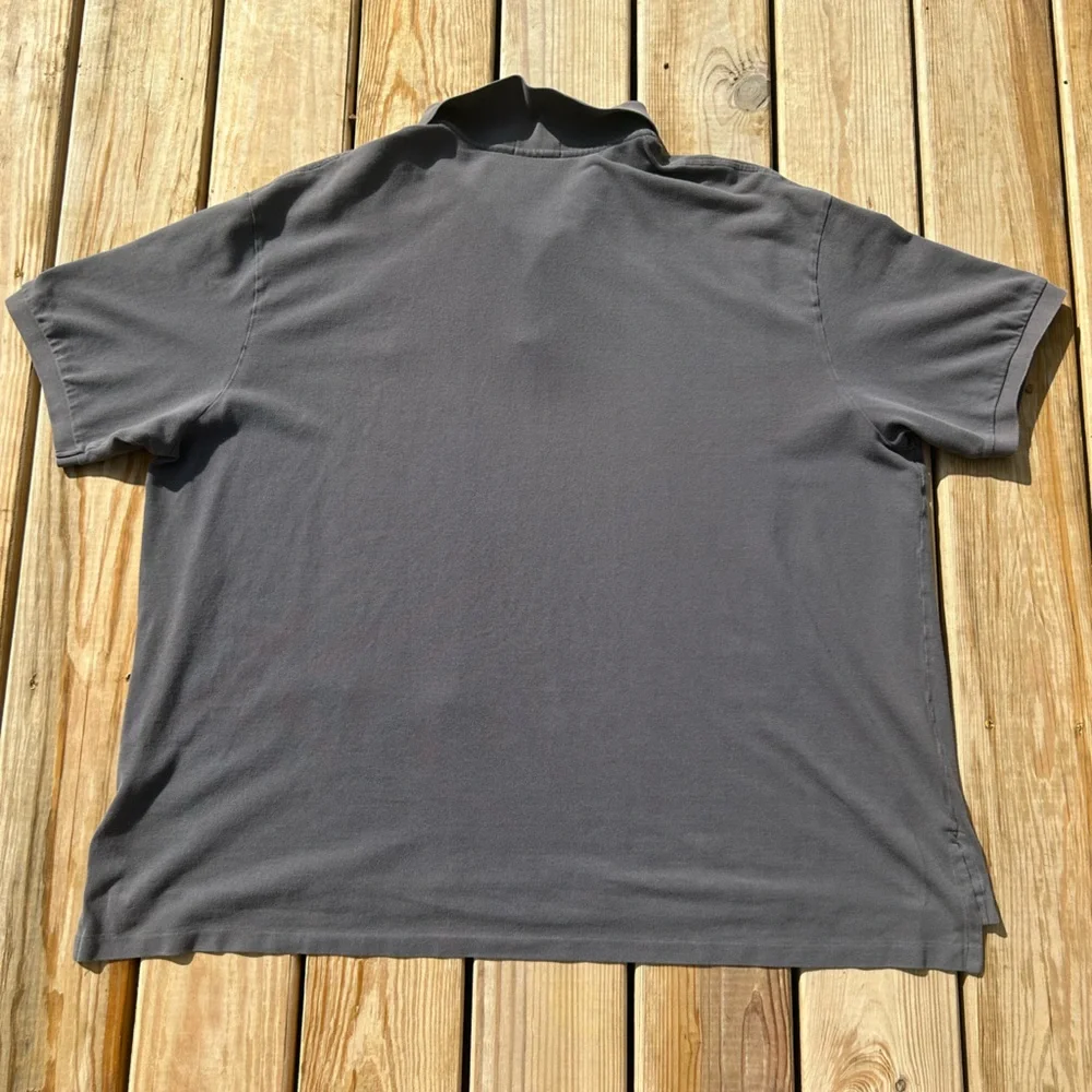 Polo Ralph Lauren Shirt Mens 4XB‎ Gray Polo Faded Wash Cotton Knit Short Sleeve